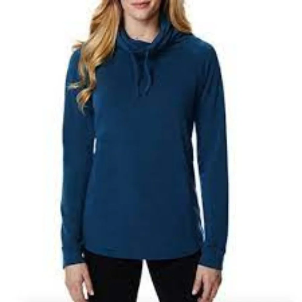 Weatherproof 32 Degrees Womens Cowl Neck Pullover in Blue Sapphire New With Tags